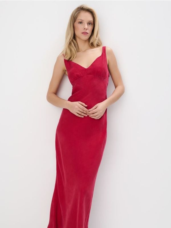 Mohito Mohito - Obleka midi na naramnice - rdeča