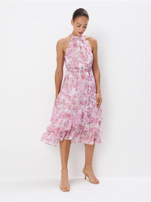 Mohito Mohito - Obleka midi s halter izrezom - krem