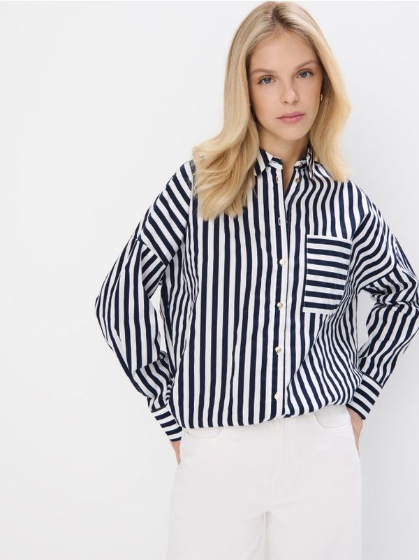 Mohito Mohito - Oversize srajca z visokim deležem bombaža - mornarsko modra