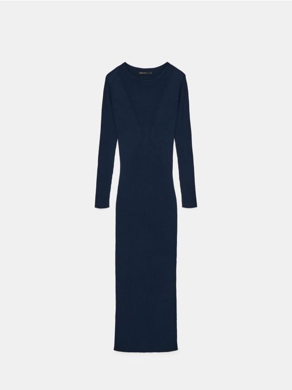 Mohito Mohito - Pletena obleka maksi - mornarsko modra