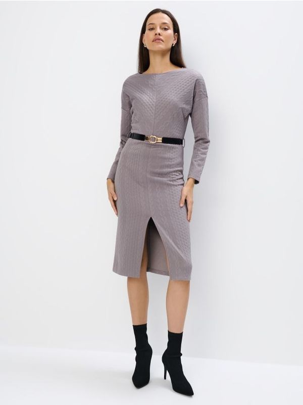 Mohito Mohito - Pletena obleka midi - siva