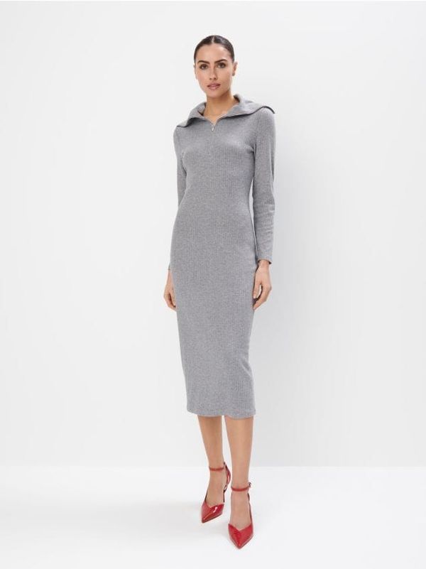 Mohito Mohito - Pletena obleka midi - siva