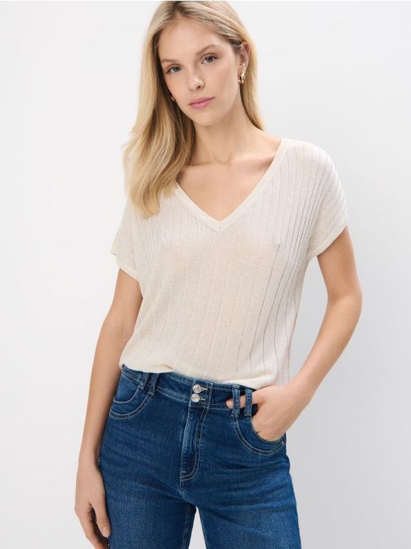 Mohito Mohito - Pleteni pullover s kovinskim sijajem - krem