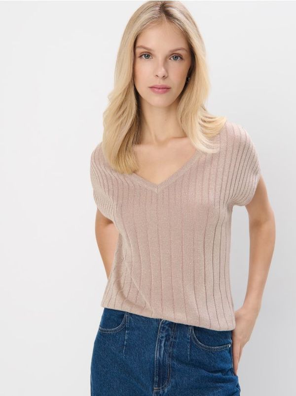 Mohito Mohito - Pleteni pullover s kovinskim sijajem - sand