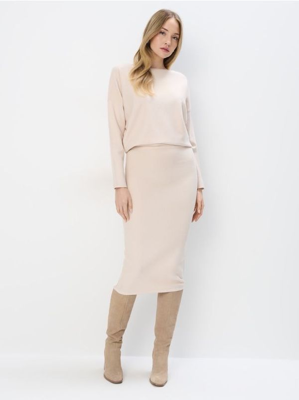 Mohito Mohito - Pleteno midi krilo - bež