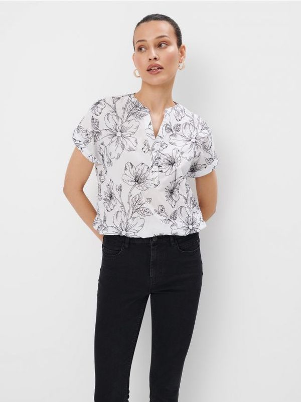 Mohito Mohito - Pulover s kratkimi rokavi - bela