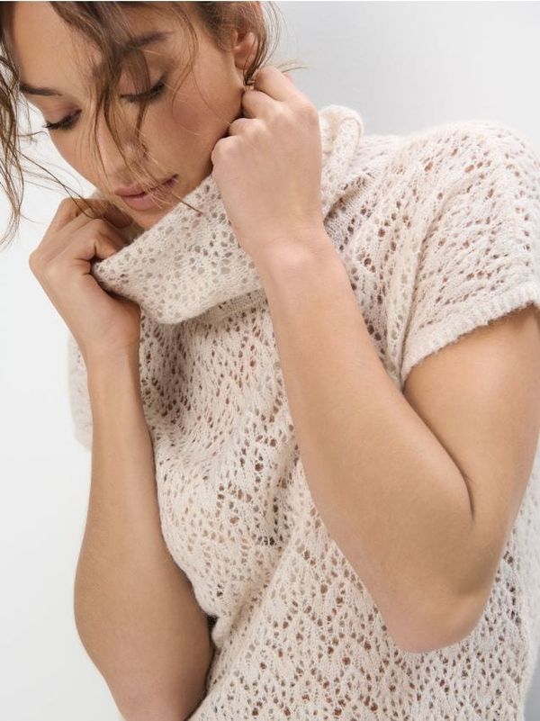 Mohito Mohito - Pulover s kratkimi rokavi - bež