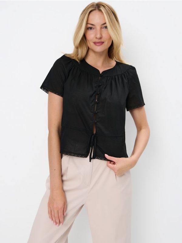 Mohito Mohito - Pulover s kratkimi rokavi - črna