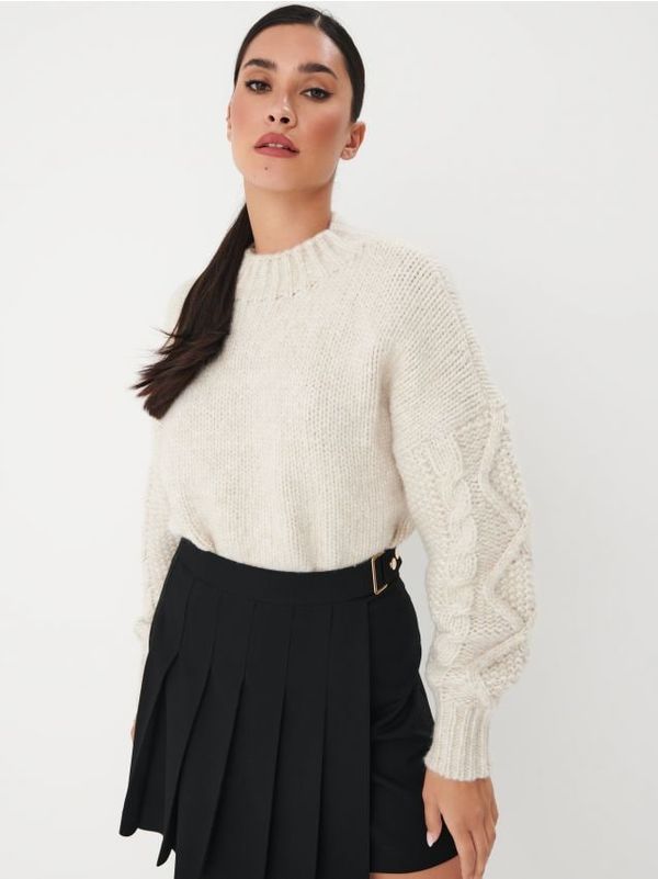 Mohito Mohito - Pulover z okrasnim pletenim vzorcem - bež