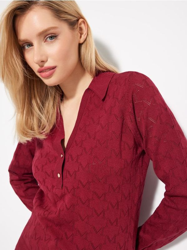 Mohito Mohito - Pulover z V-ovratnikom - kostanjeva rjava