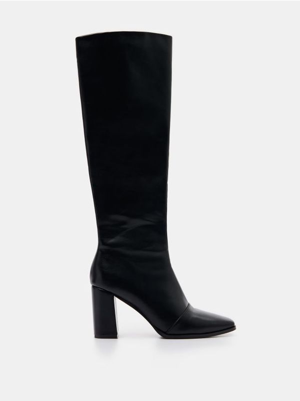 Mohito Mohito - Škornji čez kolena z debelo peto - črna