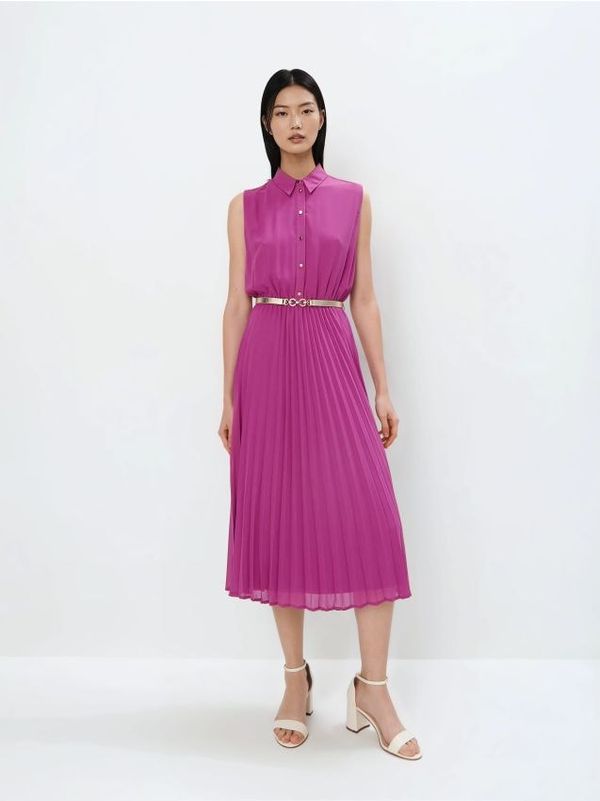 Mohito Mohito - Srajčna obleka midi - vijolična