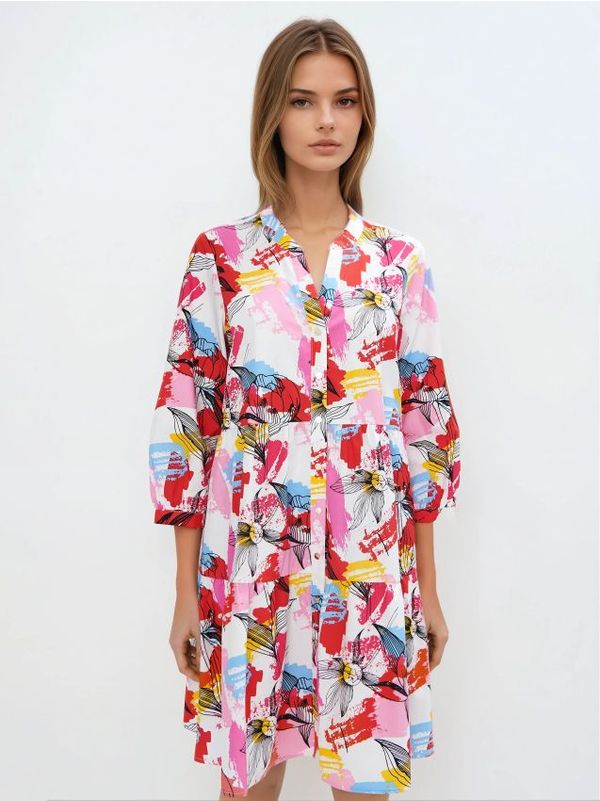 Mohito Mohito - Srajčna obleka mini - bela