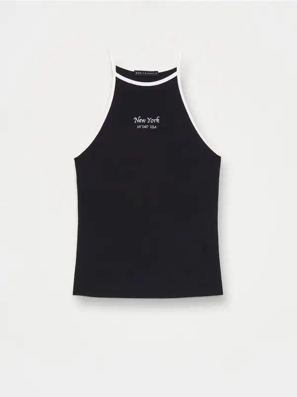 Mohito Mohito - Top s halter izrezom - črna