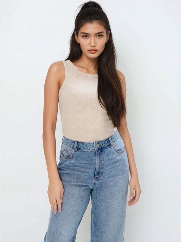 Mohito Mohito - Top z nitjo kovinske barve - bež