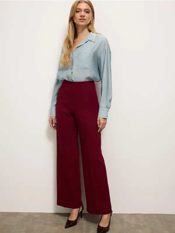 Mohito Mohito - Wide leg hlače - kostanjeva rjava