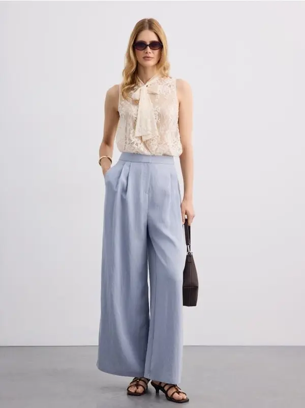 Mohito Mohito - Wide leg hlače - modra