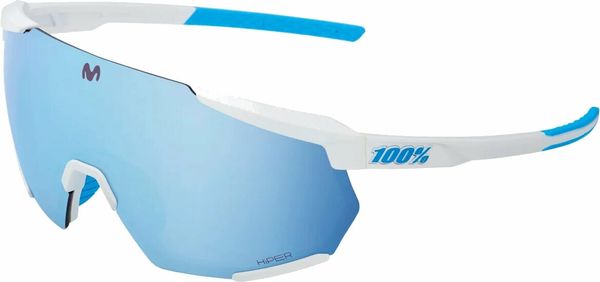 100% 100% Racetrap 3.0 Movistar Team White/HiPER Blue Multilayer Mirror Lens Kolesarska očala