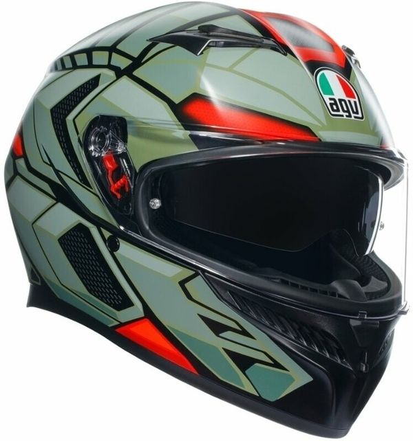 AGV AGV K3 Decept Matt Black/Green/Red L Čelada