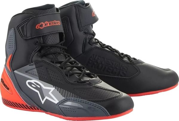 Alpinestars Alpinestars Faster-3 Shoes Black/Grey/Red Fluo 41 Motoristični čevlji