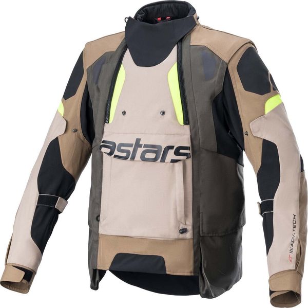 Alpinestars Alpinestars Halo Drystar Jacket Dark Khaki/Sand Yellow Fluo 2XL Tekstilna jakna