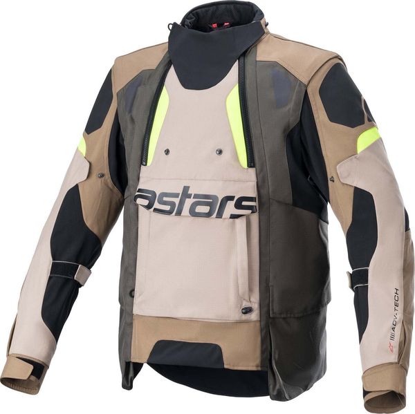 Alpinestars Alpinestars Halo Drystar Jacket Dark Khaki/Sand Yellow Fluo XL Tekstilna jakna