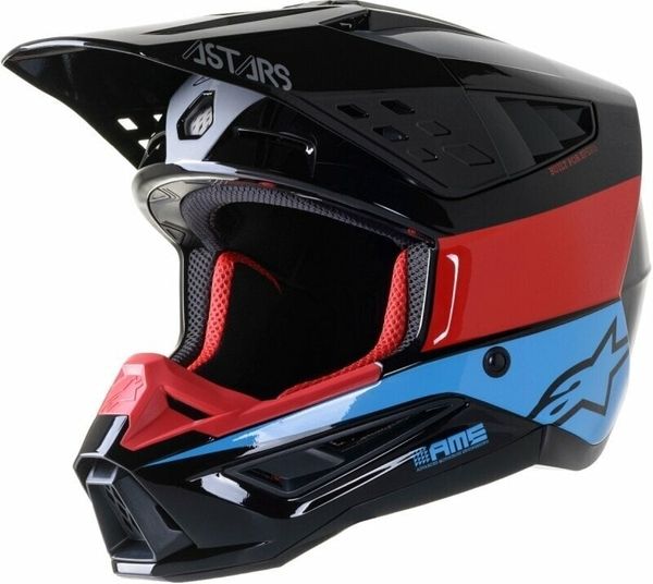 Alpinestars Alpinestars S-M5 Bond Helmet Black/Red/Cyan Glossy S Čelada