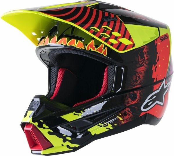 Alpinestars Alpinestars S-M5 Solar Flare Helmet Black/Red Fluorescent/Yellow Fluorescent/Glossy XL Čelada