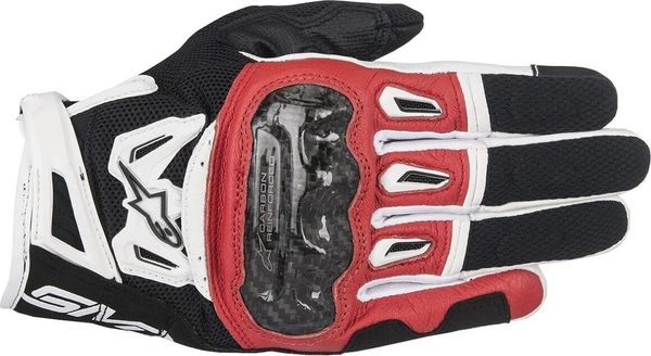 Alpinestars Alpinestars SMX-2 Air Carbon V2 Gloves Black/Red/White 2XL Motoristične rokavice