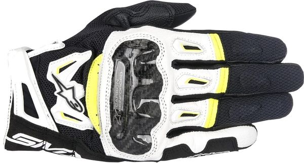 Alpinestars Alpinestars SMX-2 Air Carbon V2 Gloves Black/White/Yellow Fluo 2XL Motoristične rokavice