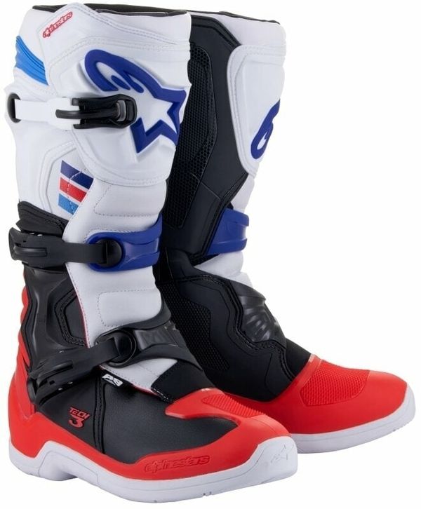 Alpinestars Alpinestars Tech 3 Boots White/Bright Red/Dark Blue 40,5 Motoristični čevlji