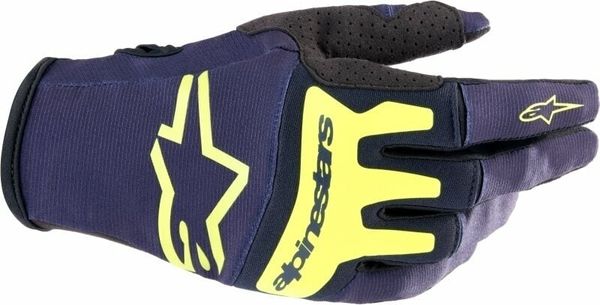 Alpinestars Alpinestars Techstar Gloves Night Navy/Yellow Fluorescent 2XL Motoristične rokavice