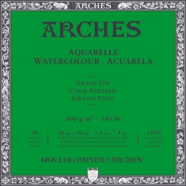 Arches Arches Watercolour Cold Pressed Block Natural White Skicirka 20 x 20 cm 300 g