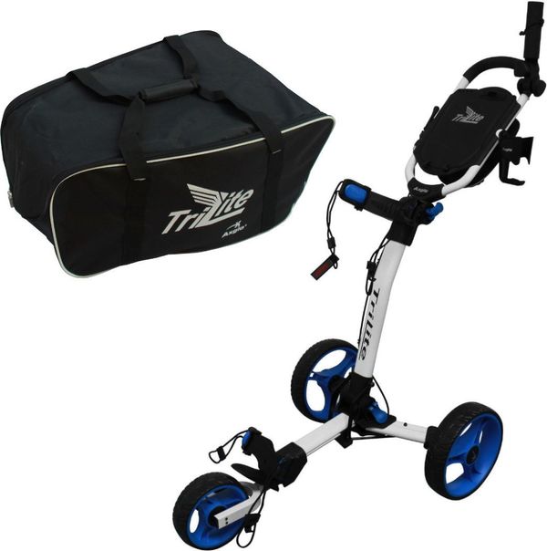 Axglo Axglo TriLite 3-Wheel SET White/Blue Ročni voziček za golf