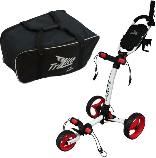 Axglo Axglo TriLite 3-Wheel SET White/Red Ročni voziček za golf