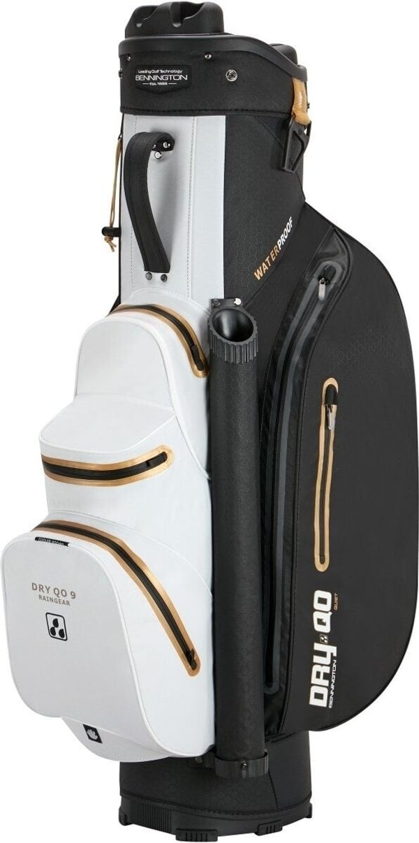 Bennington Bennington QO 9+ Waterproof Black/White/Gold Golf torba Cart Bag