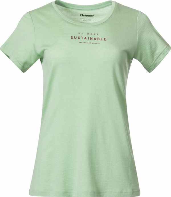 Bergans Bergans Graphic Wool Tee Women Light Jade Green/Chianti Red L Majica na prostem