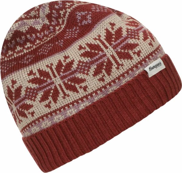 Bergans Bergans Jacquard Beanie Chianti Red/Lilac Chalk/Chalk Sand UNI Zimska kapa