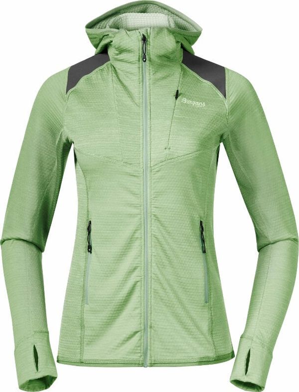 Bergans Bergans Rabot Active Mid Hood Jacket Women Light Jade Green XS Pulover na prostem