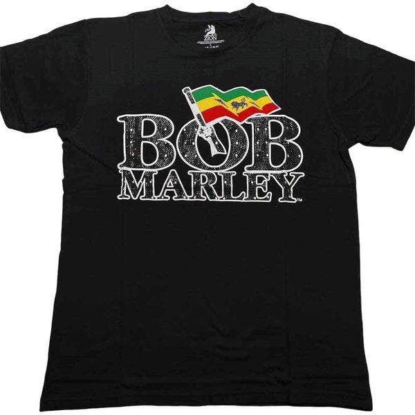 Bob Marley Bob Marley Majica Flag Logo Unisex Black 2XL