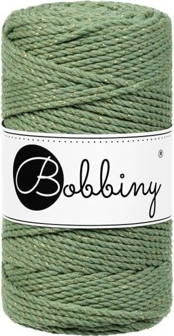 Bobbiny Bobbiny 3PLY Macrame Rope 3 mm 100 m Golden Eucalyptus Green Vrvica