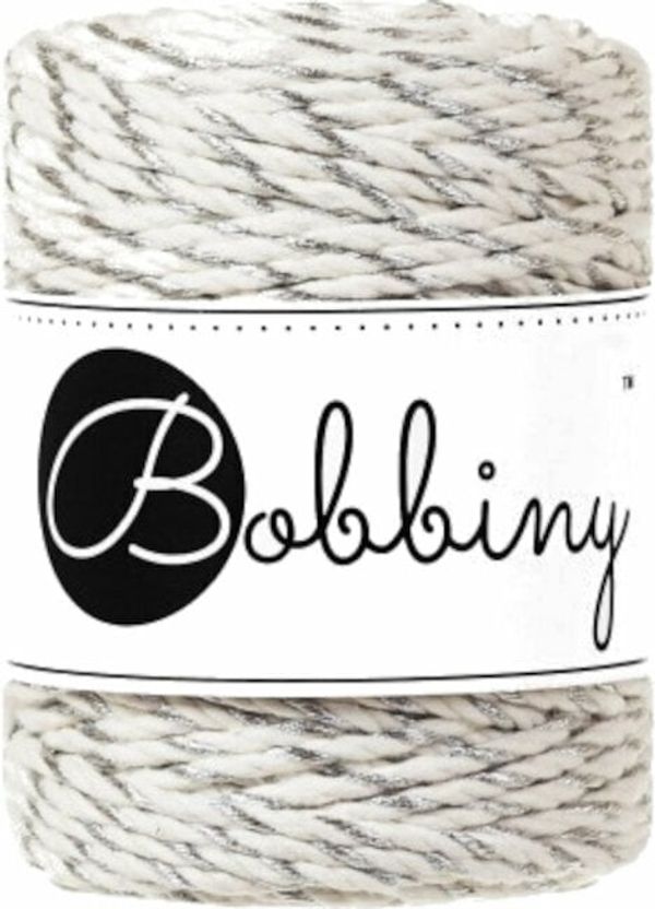 Bobbiny Bobbiny 3PLY Macrame Rope 3 mm 100 m Silver Twist Vrvica