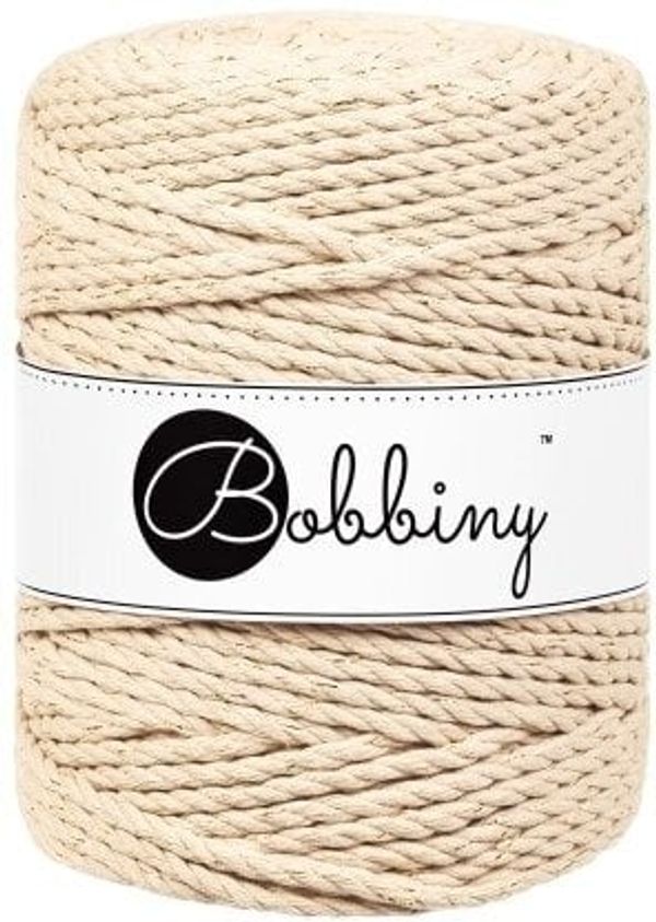 Bobbiny Bobbiny 3PLY Macrame Rope 5 mm 100 m Golden Warm Beige Vrvica
