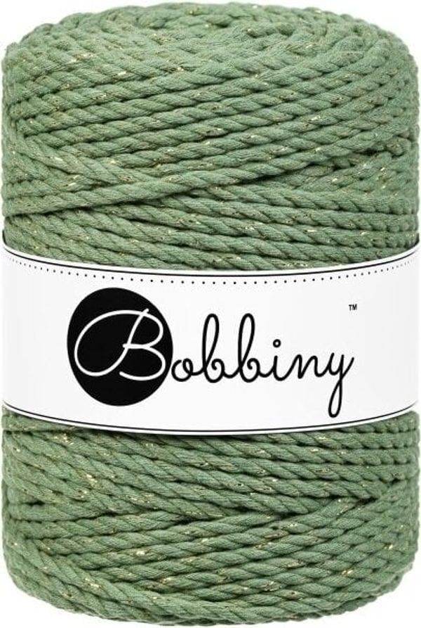 Bobbiny Bobbiny 3PLY Macrame Rope 5 mm Golden Eucalyptus Green Vrvica