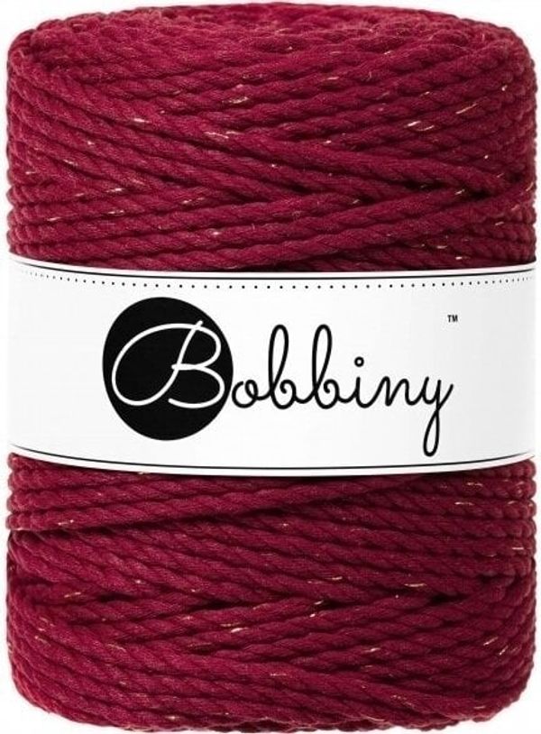 Bobbiny Bobbiny 3PLY Macrame Rope 5 mm Golden Wine Red Vrvica