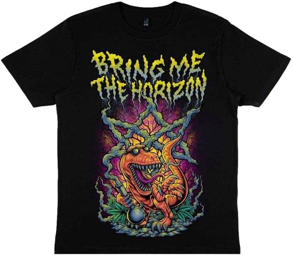 Bring Me The Horizon Bring Me The Horizon Majica Smoking Dinosaur Unisex Black 2XL