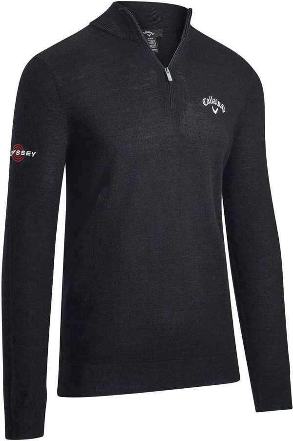 Callaway Callaway 1/4 Blended Mens Merino Sweater Black Ink 2XL