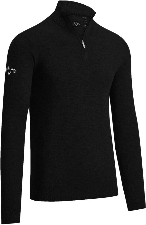 Callaway Callaway 1/4 Zipped Mens Merino Sweater Black Onyx S