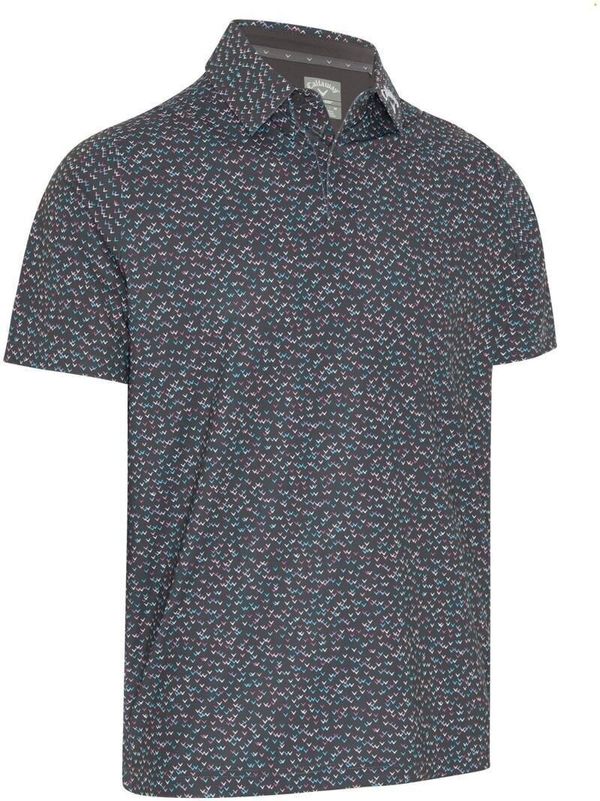 Callaway Callaway All-Over Mens Chev Confetti Print Polo Asphalt L