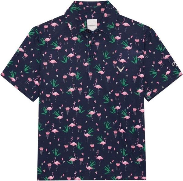 Callaway Callaway Boys All Over Flamingo Printed Polo Peacoat XL